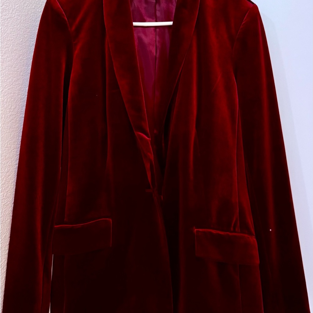 INC International Concepts Red Velvet Blazer